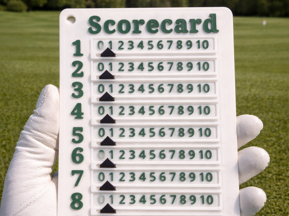 One-Hand Golf Scorecard | Clip-On 9 Holes