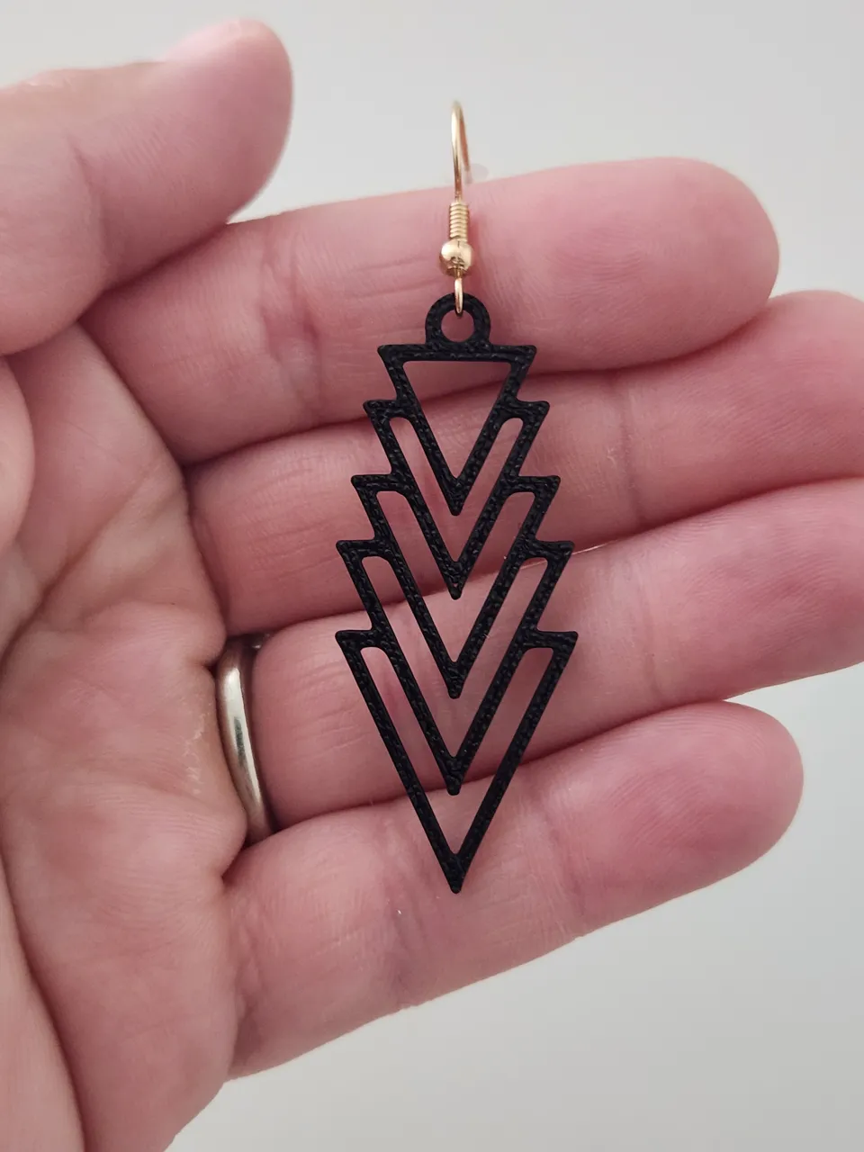 Triangle Minimalist Earrings view 3