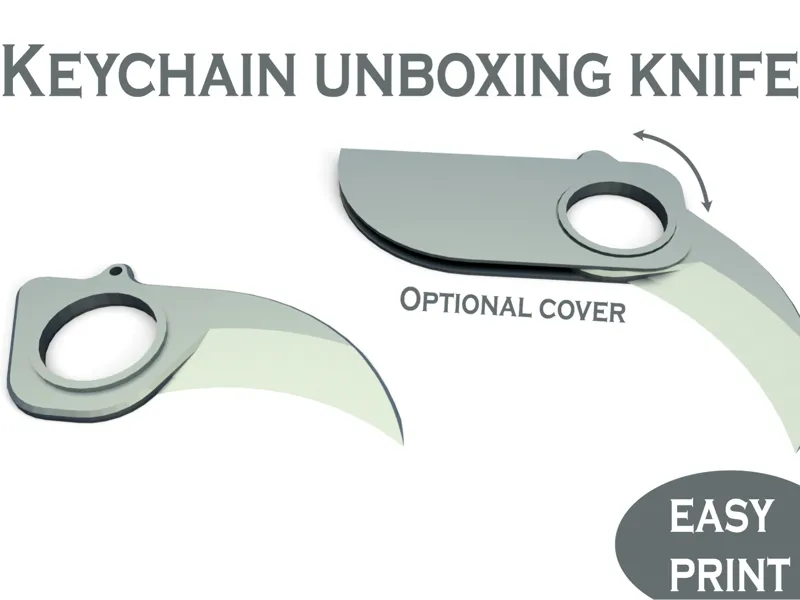 Unboxing Knife - keychain - optional cover