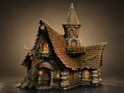 Medieval Fantasy House - Magical Cottage Dioramas