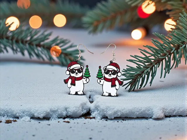 Fashion Christmas bear earrings