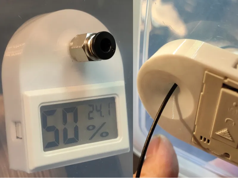 Storage Box Thermometer Mount / Filament Guider