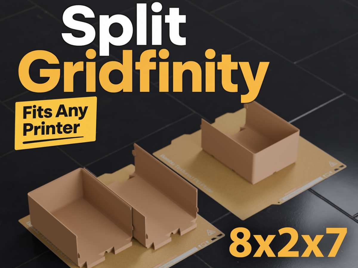Gridfinity 8x2 Bin 7U A1 Mini Dovetail Split Fit