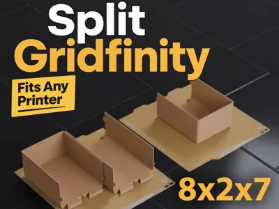 Gridfinity 8x2 Bin 7U A1 Mini Dovetail Split Fit