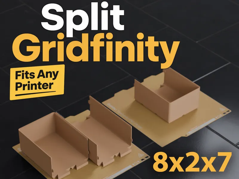 Gridfinity 8x2 Bin 7U A1 Mini Dovetail Split Fit