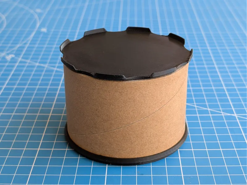 Bambu spool core container caps with screw-on lid