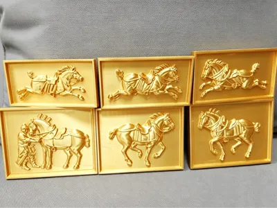 Zhaoling Six Steeds Relief Fridge Magnet
