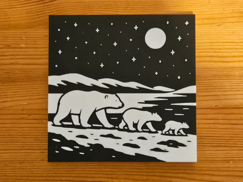 Christmas Polar Bear Wall Art