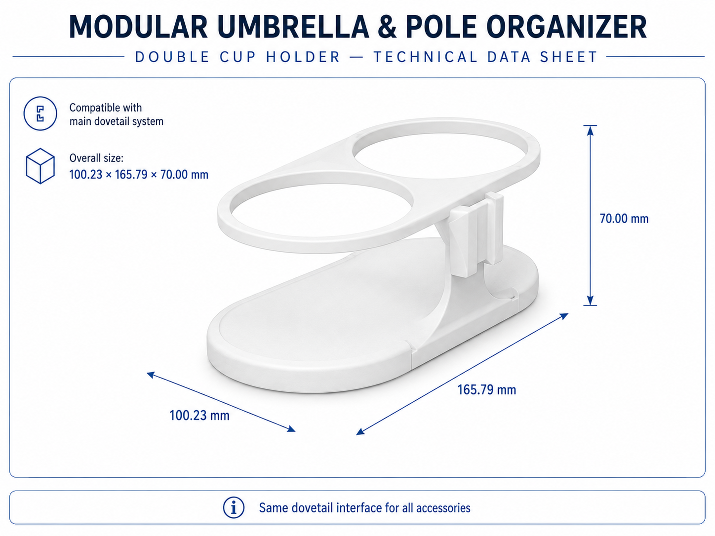 Miniatura 2 do modelo 3D Modular Cup Holders – Single Double Triple
