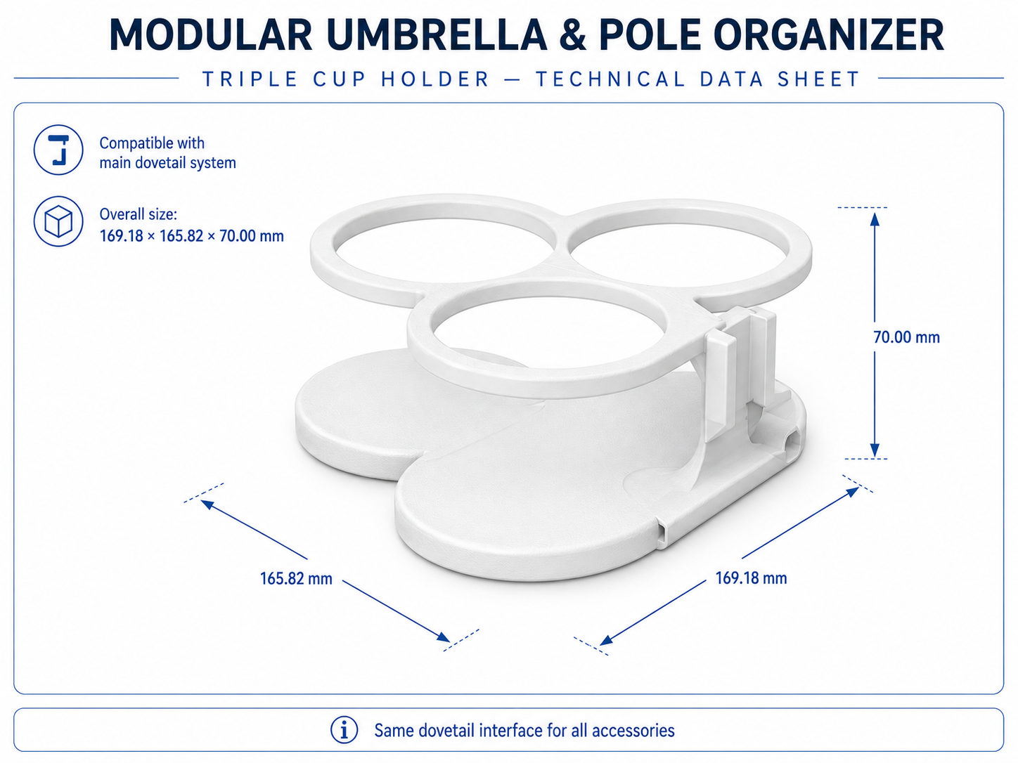 Miniatura 3 do modelo 3D Modular Cup Holders – Single Double Triple