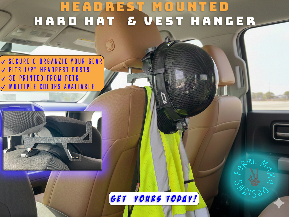 Truck Headrest Hard Hat Vest Hanger Hooks
