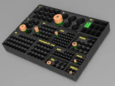 Gridfinity Stackable Battery Storage
