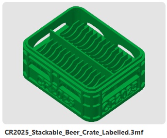 Miniatura 2 do modelo 3D Half-height stackable battery crate CR2032