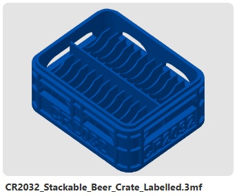 Miniatura 1 do modelo 3D Half-height stackable battery crate CR2032