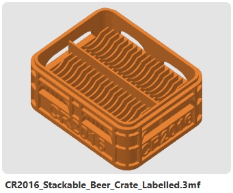 Miniatura 3 do modelo 3D Half-height stackable battery crate CR2032