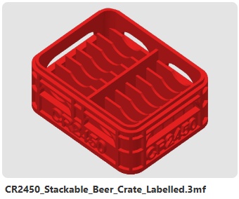Miniatura 4 do modelo 3D Half-height stackable battery crate CR2032