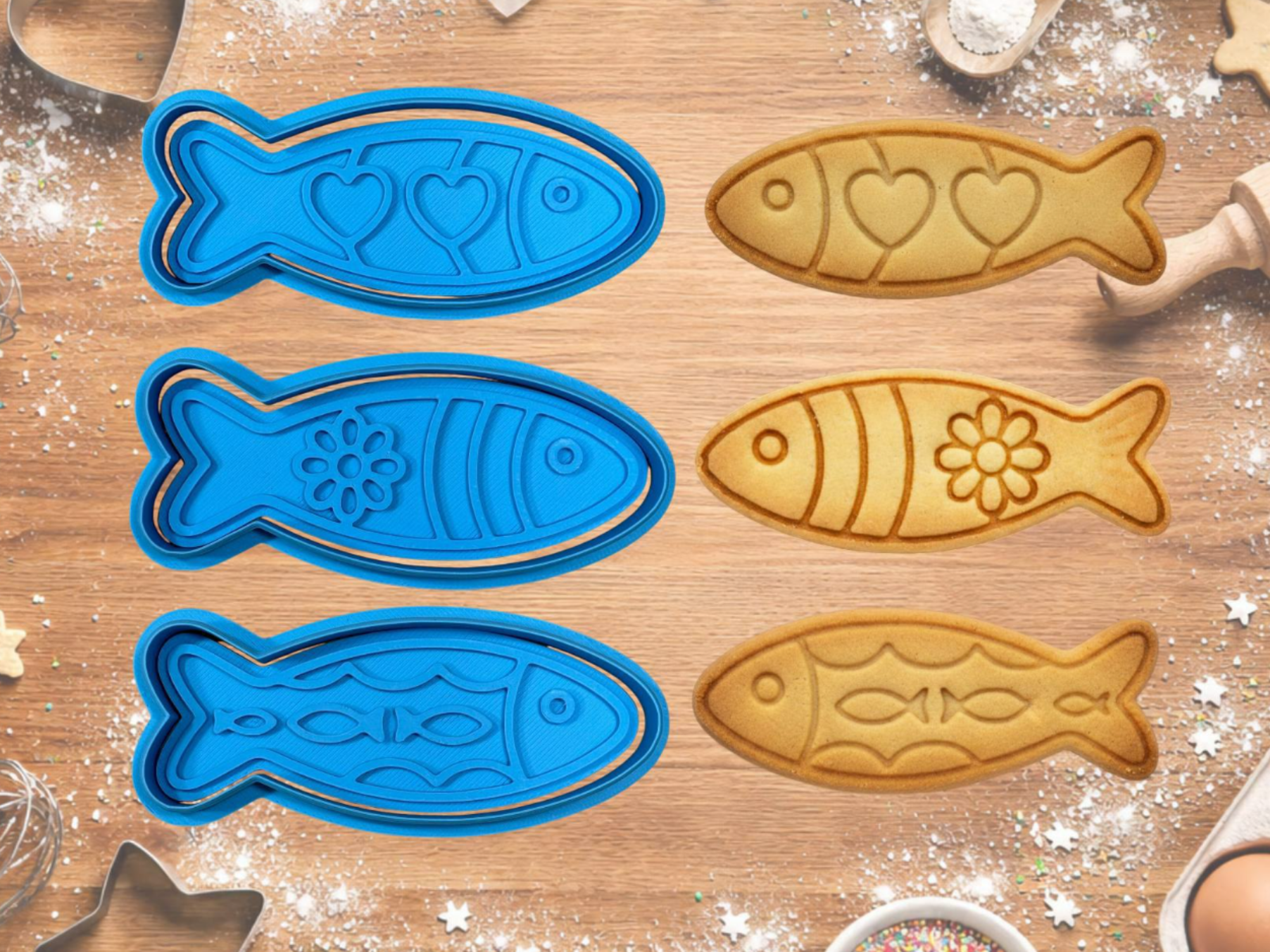 Set of 3 Cookie Cutters – Portuguese Sardines