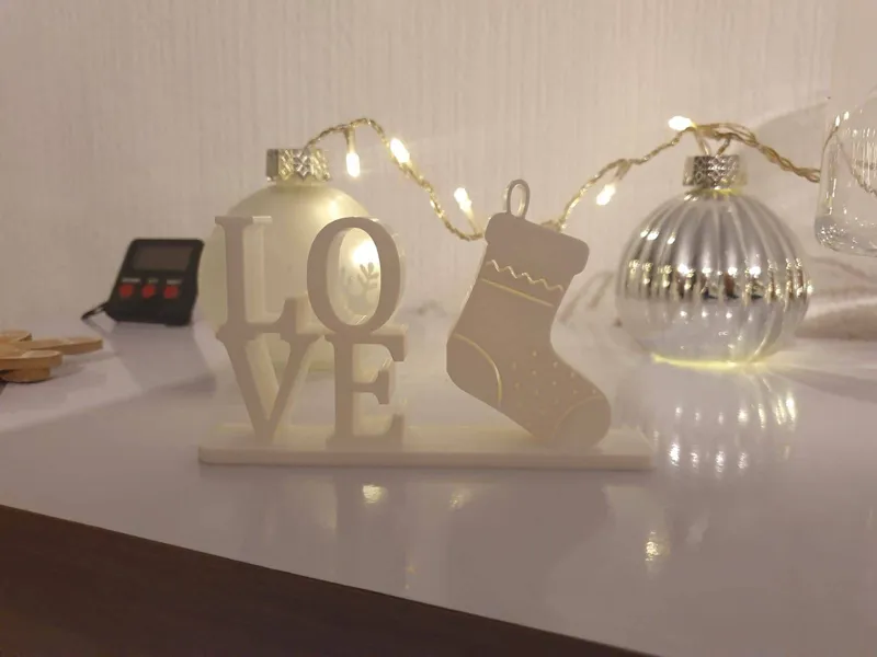 Christmas Stocking Themed Love Sign