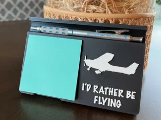 Gift for Pilot - Rather Be Flying Post It Holder