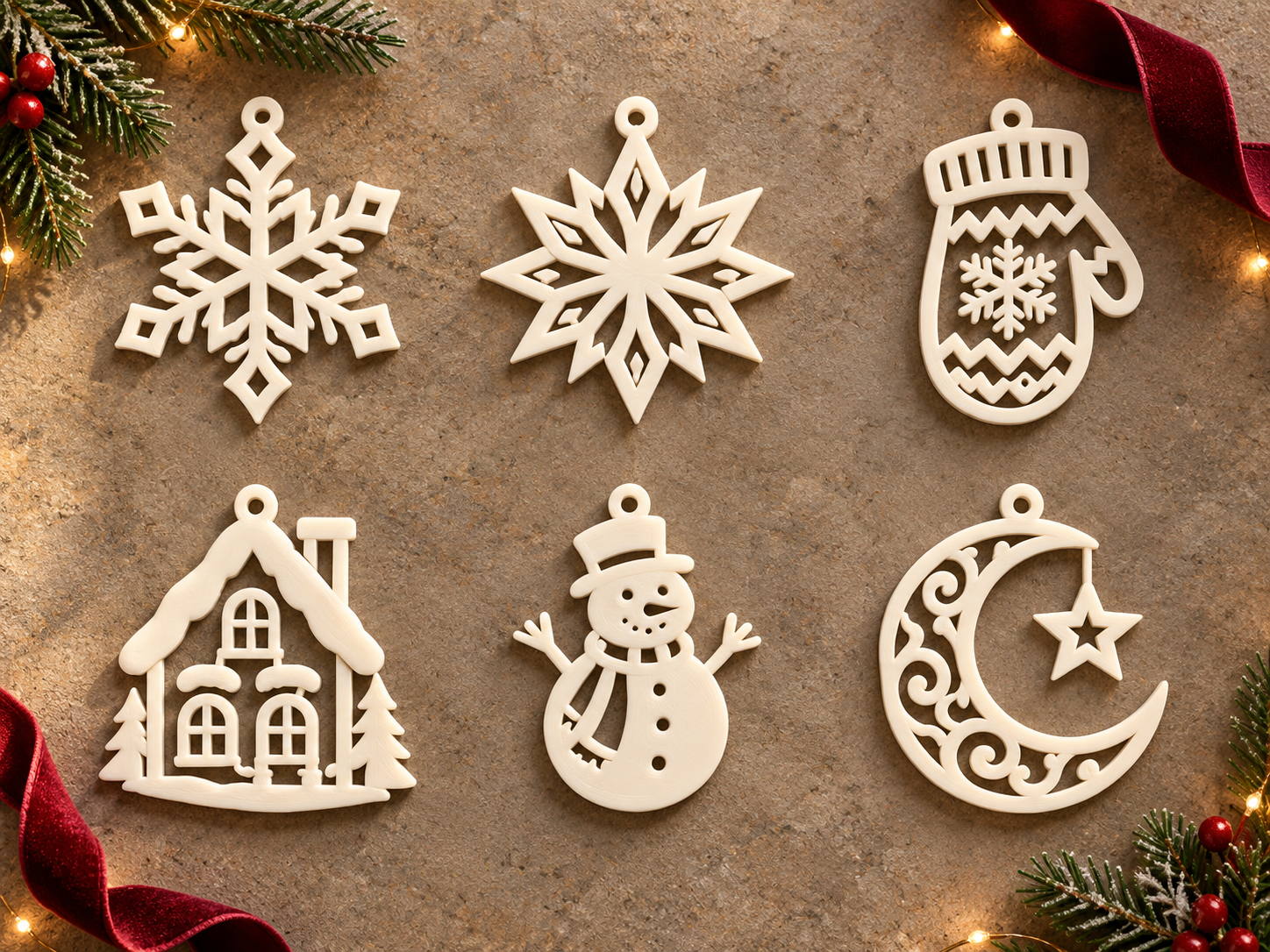 Classic Christmas Tree Ornaments v3 - 1