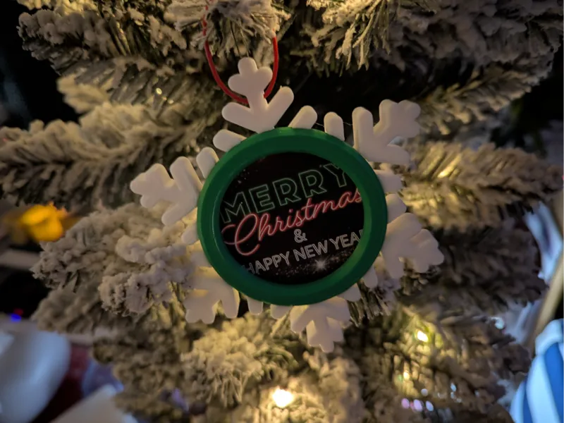 Snowflake photo holder ornament