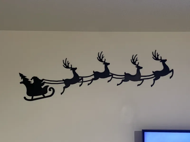 Santa and Reindeer Wall Art