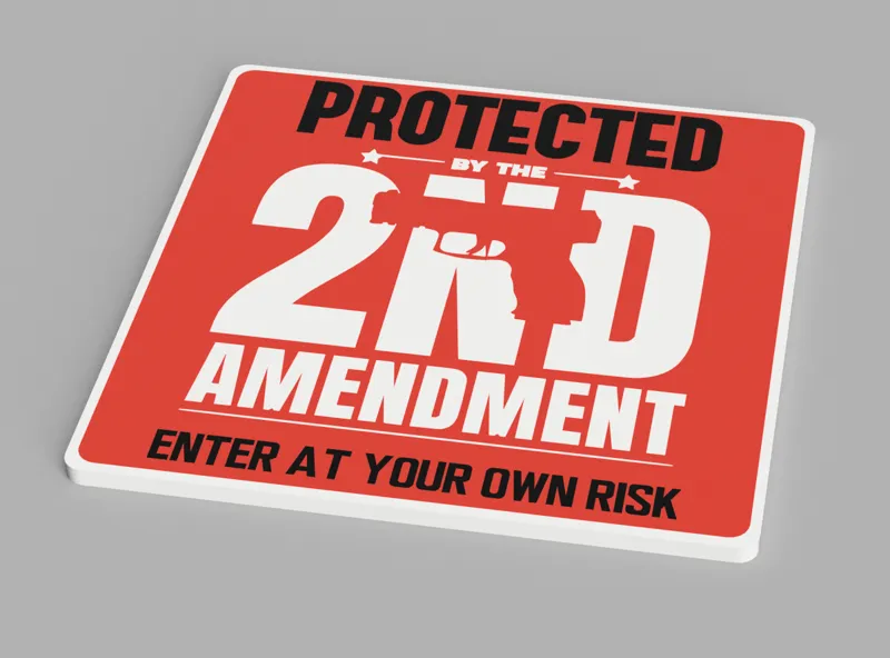 Protected By (2nd Amendment) Sign with Magnet Mounts