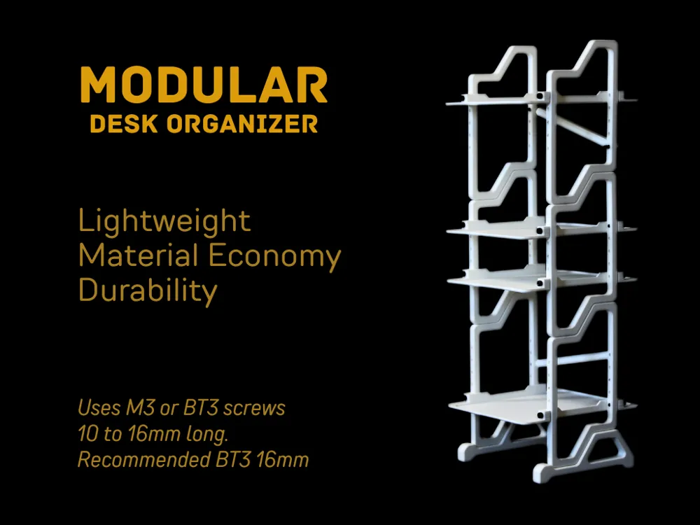 Modular Desk Organizer Shelf - Free 3D Print Model - MakerWorld