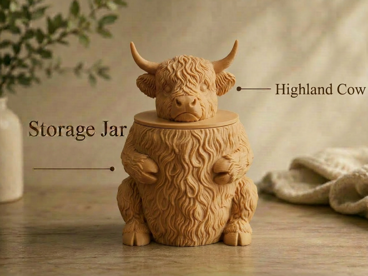 Hairy Highland Cow Storage Jar