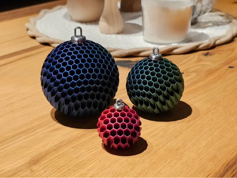 Hexagonal Christmas Ornaments – Set of 3