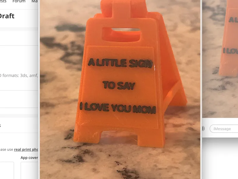 A little sign to say I love you mom