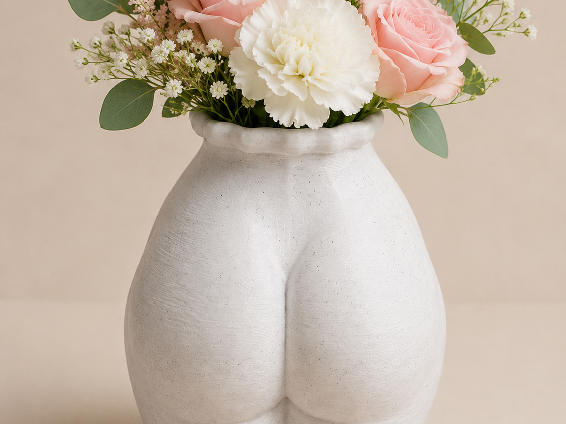 Vaso Corpo Feminino em PLA Mármore