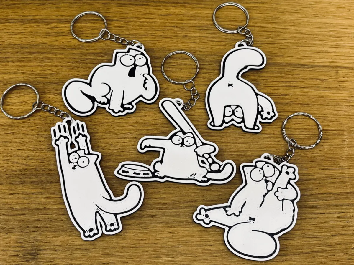 Simon's Cat Keychains Remixed by az MakerWorld: Download Free 3D Models - 3D model önizlemesi