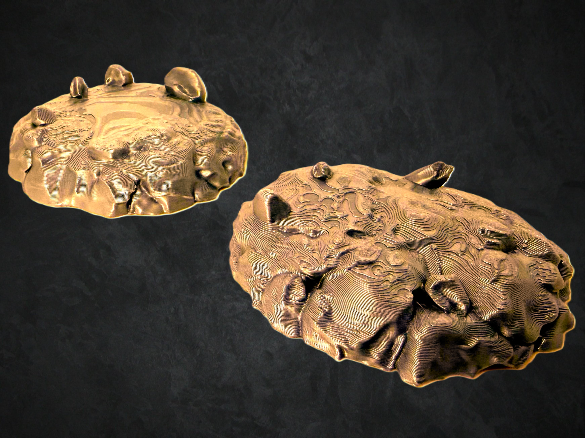 2 Muddy Rocky Base Platforms with Adjustable Rocks