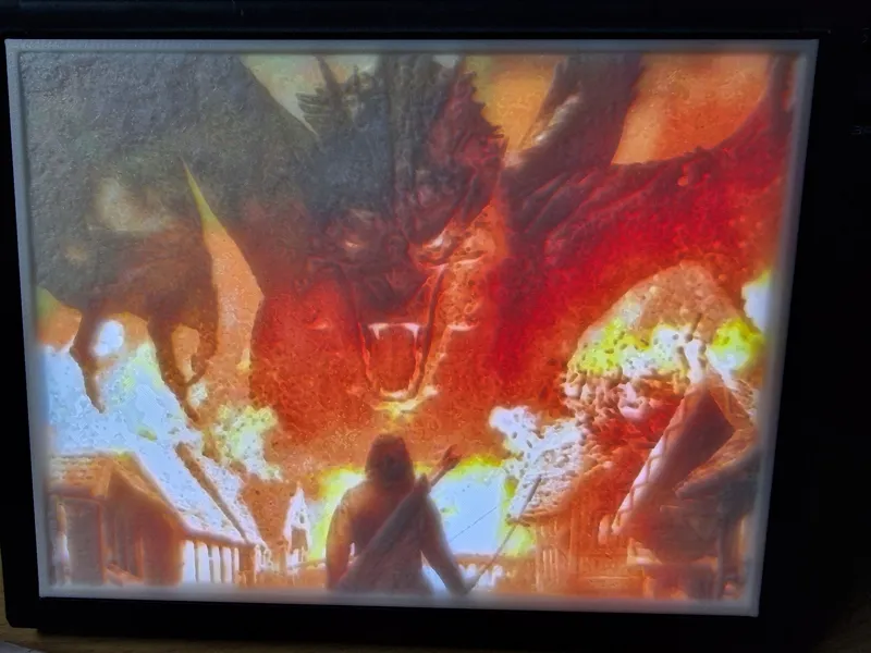 Litophane - Smaug vs Bard