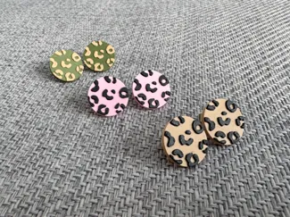 Leopard Print Stud Earrings