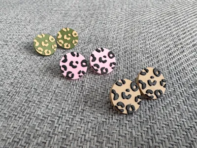 Leopard Print Stud Earrings