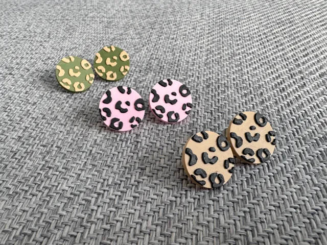 Leopard Print Stud Earrings