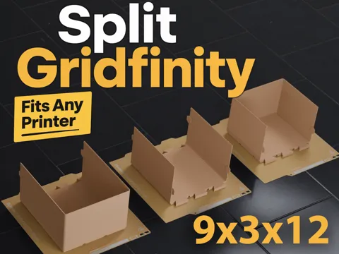 Letrero o emblema decorativo: Gridfinity 9x3 Bin 12U A1 Mini Dovetail Split Fit — referencia de MakerWorld