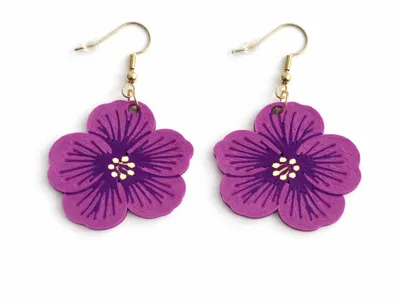 Violet Earrings - 12 Months of Flowers:  February