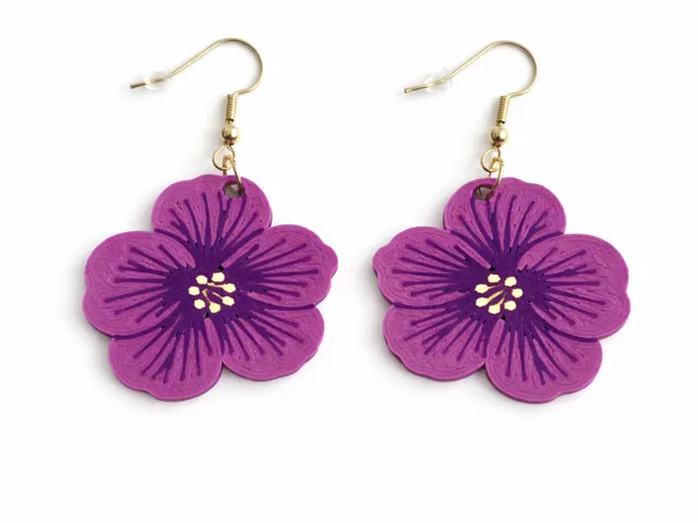 Violet Earrings - 12 Months of Flowers: February