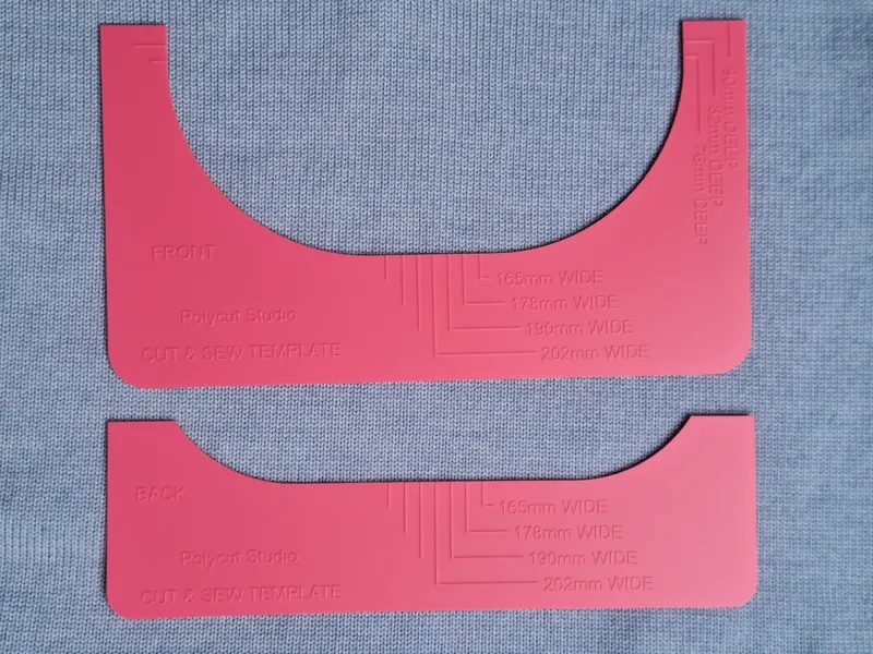 Cut & Sew Neckline Templates For Knitted Garments