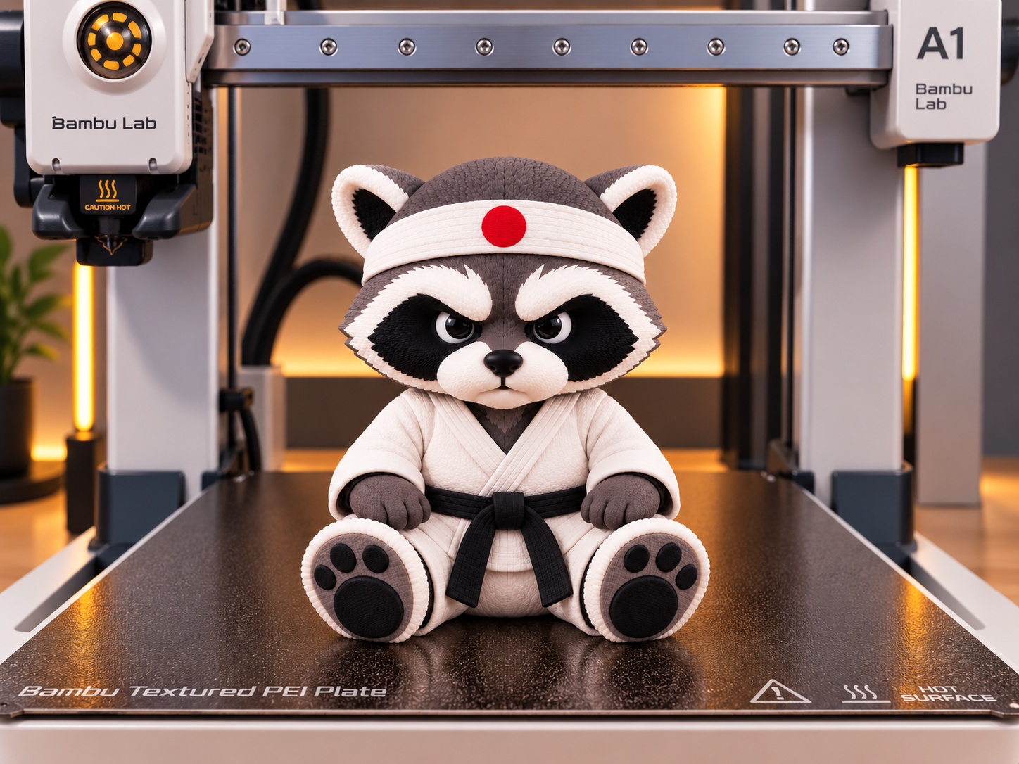 Grumpy Raccoon, Karate Master - 3D printed Sculptures, in stock in India