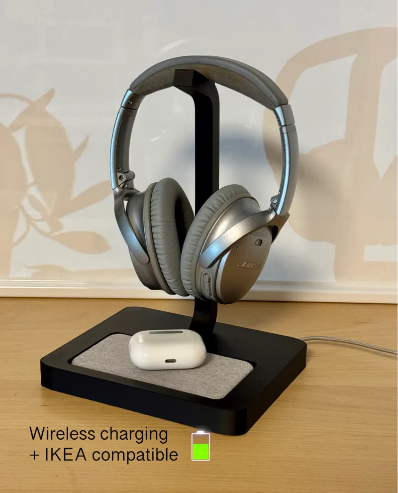 Headphone Stand|Wireless Charger|IKEA Compatible