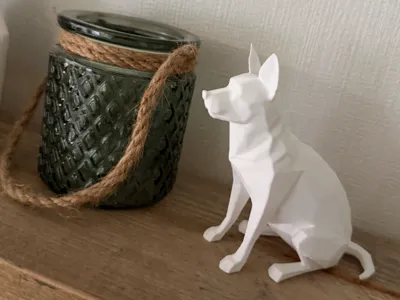 sitting low polygon dog - sitting dog (low poly)