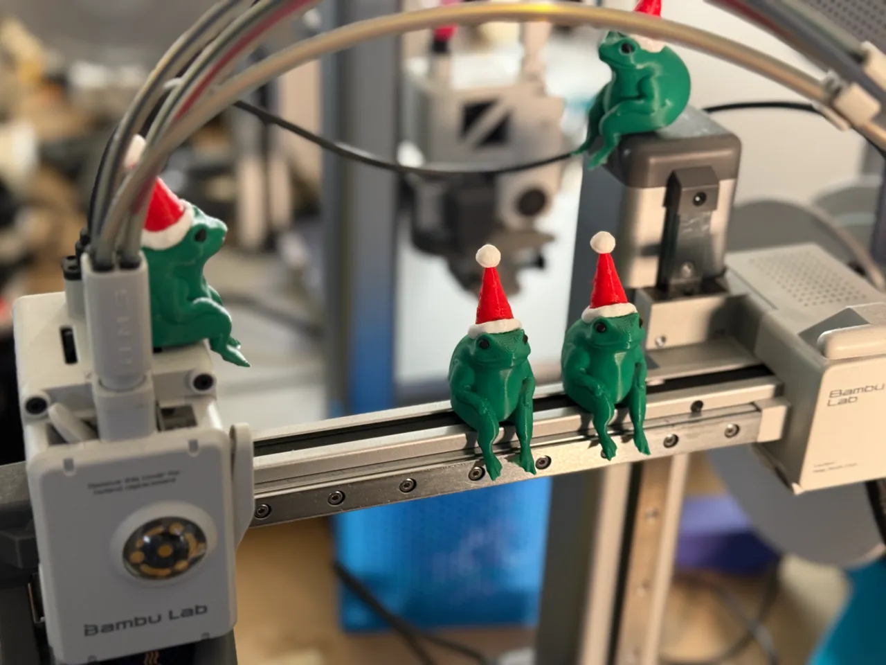 Frog with Xmas Hat Sitting For Shelves view 3