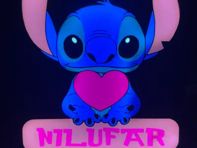 Stitch Lamp with customizable name