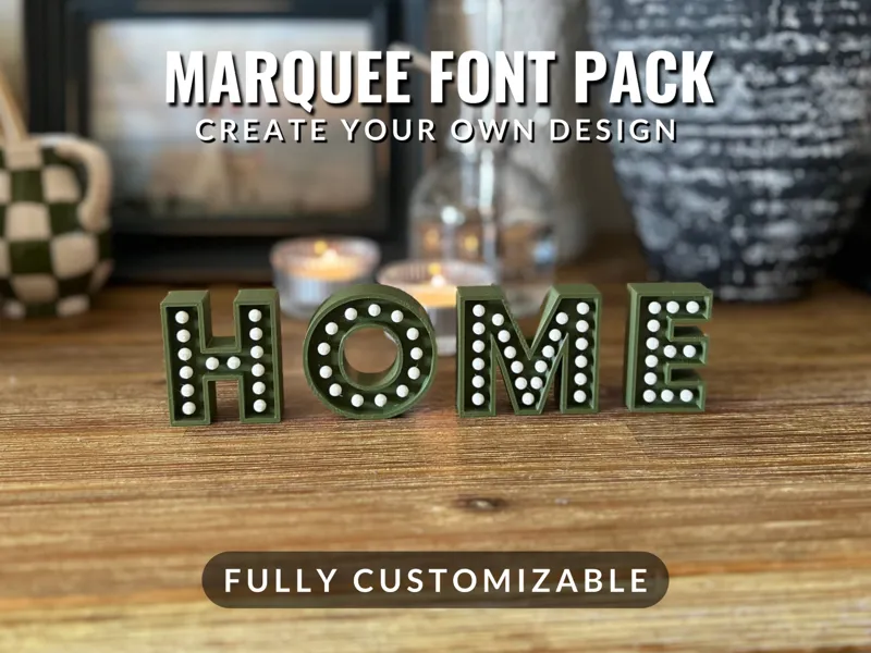 A-Z Custom Marque Sign Font Pack