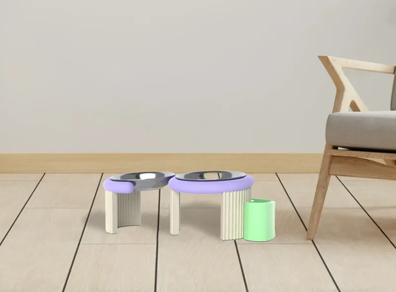 Double Pet Feeder "S Design" (Bowls Not Included)