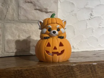 Accesorio de iluminación decorativa: Red Panda GlowPaws Tealight Holder Pumpkin — vista de referencia 3